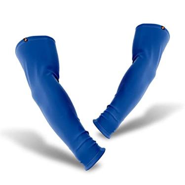 Imagem de Manguito Ciclismo Térmico Pulso ADSTORE Azul Royal Com Proteção Solar UV 50+ Masculino e Feminino (P)
