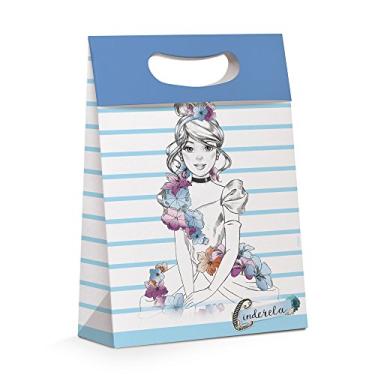 Imagem de Caixa Para Presente Plus Cromus Embalagens na Estampa Cinderela com Aba de Fechamento e Alça 26x11x40 cm com 10 Unidades