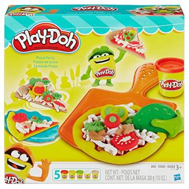 Imagem de Play-Doh Conjunto de Massinha Festa Da Pizza, kit com 5 potes de massa de modelar e acessórios, para crianças acima de 3 anos