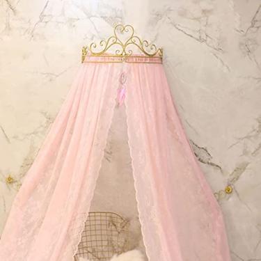 Imagem de Cortina De Cama De Coroa Para Sua Filha Princesa, Toldos E Cortinas De Cama Rosa, Tenda De Renda Para Crianças, Presentes Românticos Para Decoração De Quarto De Adultos Para Crianças,Collector88