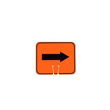 Imagem de Cortina ABS Plastic Traffic Cone Sign, "Seta reversível" 03-550-2WA, 32,4 cm de largura x 26,4 cm de altura, laranja em preto