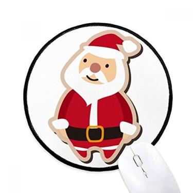 Imagem de DIYthinker Tapete de mouse para escritório com desenho animado mas Papai Noel Festival Tapete redondo para computador