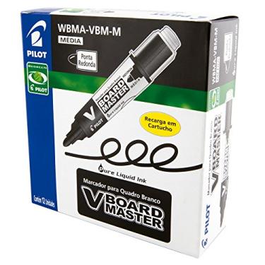 Imagem de Caixa C/ 12 Pincel Preto Quadro Branco Board Master Pilot