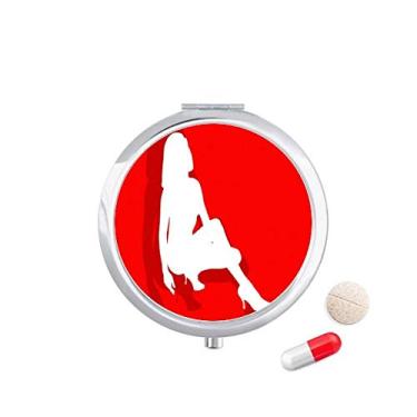 Imagem de Sapato de salto alto feminino, caixa de armazenamento de medicamentos, dispensador de comprimidos