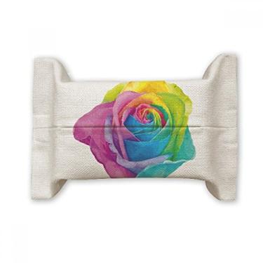Imagem de Bolsa de linho de algodão LGBT com flor lésbica arco-íris gay