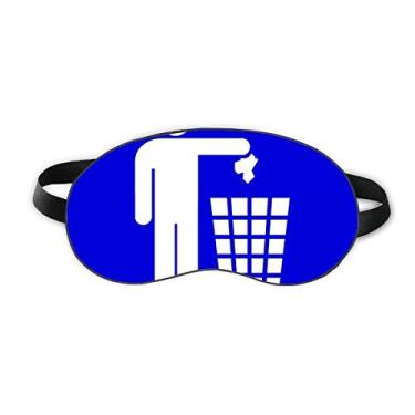 Imagem de Rubbish Blue Square Warning Mark Sleep Eye Shield Soft Night Vlindfold Shade Cover