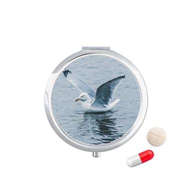 Imagem de Caixa de comprimidos de bolso com imagem natural, pássaro do mar, ciência, água, oceano, caixa de armazenamento de medicamentos