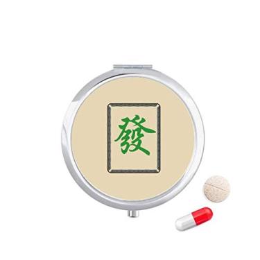 Imagem de Green Mahjong Tiles Caixa de armazenamento de medicamentos dispensador de comprimidos