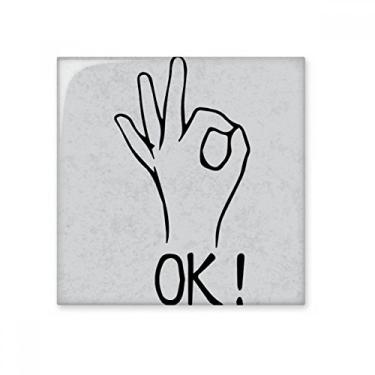 Imagem de Pedra adorna de tijolo vitrificado com padrão de gesto personalizado preto OK