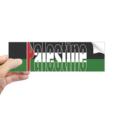 Imagem de DIYthinker Adesivo retangular para para-choque com nome da bandeira do país da Palestina, decalque para janela