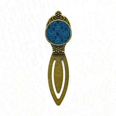 Imagem de Marcador de página com ilustração de estrutura com células de microscópio azul retrô para escritório