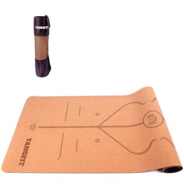 Imagem de Tapete Yoga Mat Pilates Em Cortiça Natural 5mm Com Bolsa Yangfit 