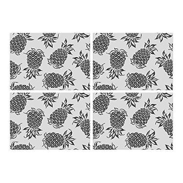 Imagem de Jogo Americano Abacaxi Cz 6 Peças 30x40 Base Emborrachada