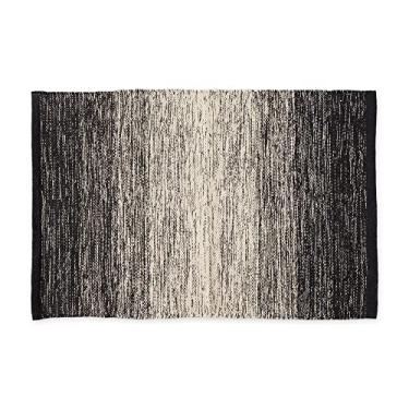 Imagem de DII Tapete de algodão trançado, tapetes de área para cozinha, quarto, banheiro ou entrada, tapete pequeno, 2x3, preto ombré
