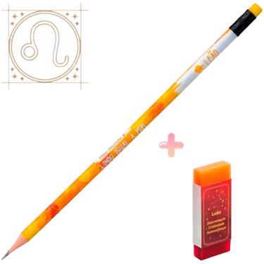 Imagem de Kit de lápis preto grafite HB e Borracha Tris Signo Leão