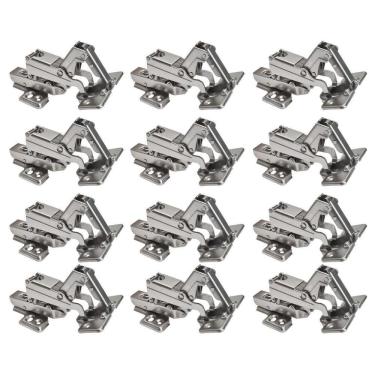 Imagem de Kit 12 Dobradiça Curva 165 Graus Caneco 35Mm Com Amortecedor