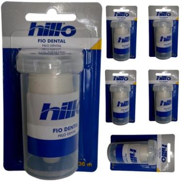 Imagem de Fio Dental Dente Hillo Encerado Kit 6 Rolos 500 Metros Cada Odontológico Premium