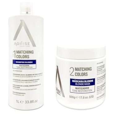 Imagem de Agilise Kit Blonde Shampoo 1 l e Mascara 500gr Desamarelador