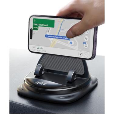 Imagem de JOYROOM Suporte de telefone para carro, [design de mola ajustável] Suporte de célula de painel giratório de 360° para carro com silicone antiderrapante, compatível com iPhone, Samsung, outros