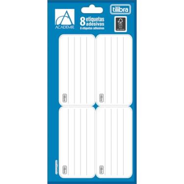 Imagem de Tilibra - Etiqueta Adesiva, Tilibra, Académie, Multicor, 1 folha com 8 etiquetas