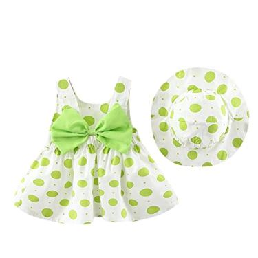 Imagem de Princess 03 Conjunto de vestidos de verão e Natal para meninas com bolinhas de praia e verão, Verde, 6-12 Meses