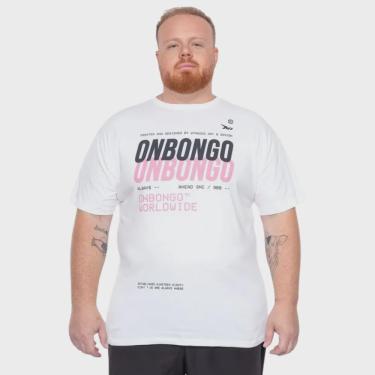 Imagem de Camiseta Masculina Onbongo Plus Size Wynwood Branca D947A
