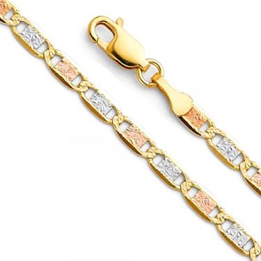 Imagem de Corrente Valentino 3 cores 3,3 mm ouro 14K - Comprimento: 19 cm, Phoebe dourado