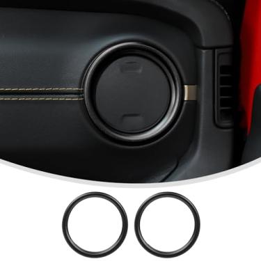 Imagem de Linskip Anéis de ventilação de painel compatíveis com Jeep Wrangler JL 4XE e Gladiator JT Sport Rubicon Sahara Willys Mojave Rubicon, acabamento de capas de ventilação de ar, acessórios internos