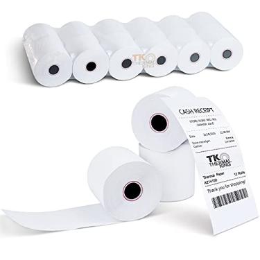 Imagem de TK Thermal King, (12 rolos) Papel térmico de 6 cm x 38 cm, adicionando papel de recibo POS de máquina/calculadora para caixas registradoras