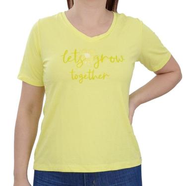 Imagem de Camiseta Feminina Olho Fatal MC Viscose Amarelo - 6013-Feminino
