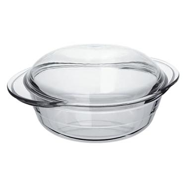 Imagem de Caçarola redonda pequena de vidro com tampa Tamanho: 2,9 qt