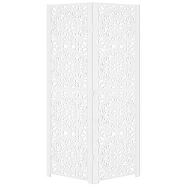 Imagem de Biombo Pintado Divisoria Separador de Ambiente MDF Preto ou Branco (Branco, 2 Mandala)