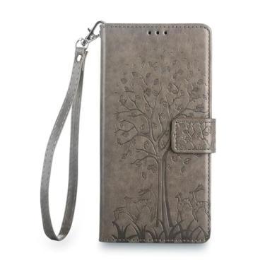 Imagem de Carteira com compartimentos para cartões Capa de telefone feminina para Oneplus Nord 3 CE 3 ACE 2 2V Lite N300 N200 SE Pro Capa magnética flip book com alça, cinza, para Oneplus Nord N20 5G