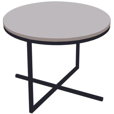 Imagem de Mesa Lateral Redonda Volpi Artesano 36 Cm (altura) Em Mdp Bp Estrutura Preta Metálica Em Aço Branco