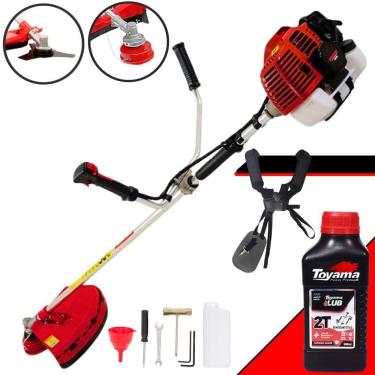 Imagem de Roçadeira Aparador de Grama Lateral Kawashima KW43L À Gasolina 2T 43cc 1,7HP Alta Rotaç...