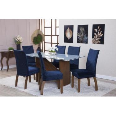 Imagem de Kit Capa de Cadeira 4 Peças Suede Veludo Sala de Jantar Protege o Esto