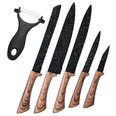 Imagem de Kit Faca De Churrasco Antiaderente Profissional - FACAMADEIRA