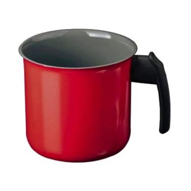 Imagem de Canecão Fervedor Leiteira Vermelho Antiaderente Cerâmica14cm - Javali