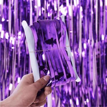 Imagem de Cortina Metalizada Roxa Para Janela Porta Parede Alta Qualidade 2704RX