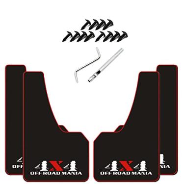 Imagem de KEYOOG 4 peças de aba de lama universal de tamanho grande para automóvel, protetor contra respingos, adequado para picape, veículo off-road, caminhão grande, van, protetor de lama macio resistente a