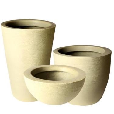 Imagem de Kit de 3 Vasos para Planta grafiato de Polietileno para Decoração de J