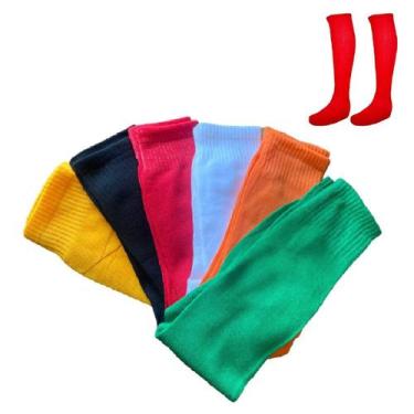 Imagem de Pacote c/ 36 Pares Meião de Futebol Fustal Adulto Coloridas - Blook