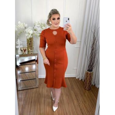 Imagem de Vestido Midi Plus Size Carmen Moda Evangélica Feminina - Miss Flower, 