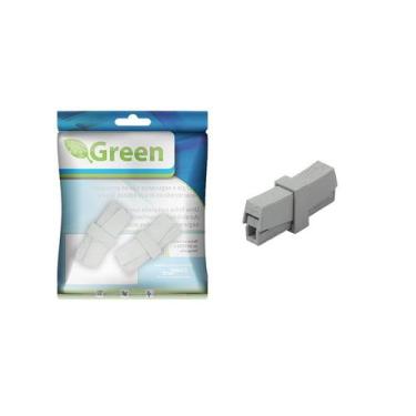 Imagem de Kit 2 Conectores Elétrico Bloco Terminal Rápido Cmk201 - GREEN