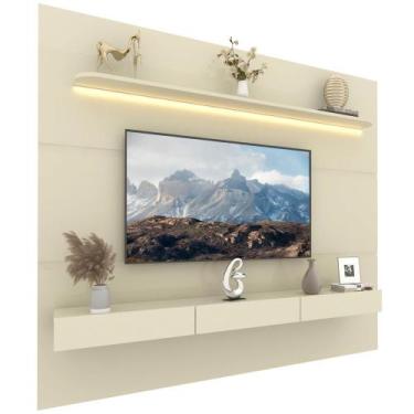 Imagem de Painel Home Gelius Royal 100% MDF 220 cm de largura com LED e 3 gaveta