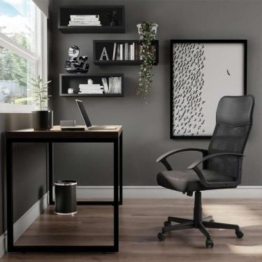 Imagem de Cadeira de Escritório Diretor Giratória Marilu Preta - Mobly