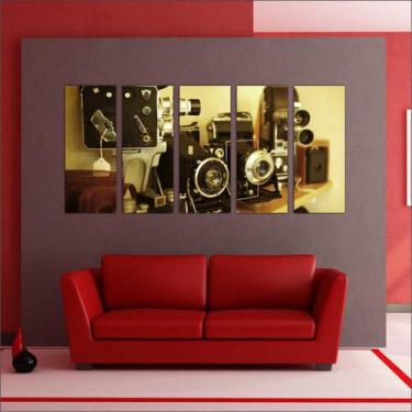 Imagem de Quadro Decorativo Vintage Retrô Antigo Fotografia Máquina Mosaico 5 Pe