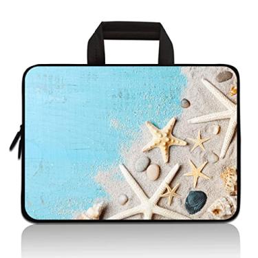 Imagem de HAPLIVES Bolsa universal de 7 a 9 polegadas para tablet infantil portátil neoprene com zíper para transporte de 7 polegadas 8 polegadas 8 polegadas 8 polegadas 9 polegadas iPad Mini 5 4 3 2 1, Galaxy Tab A 8.0 (estrela do mar)