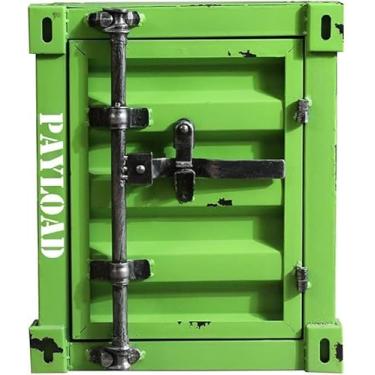 Imagem de Mesa de centro criativa estilo industrial armário de recipiente arte em ferro sofá mesa lateral de metal mesa de canto mesa de telefone quarto mesa de cabeceira móveis de decoração, verde cl