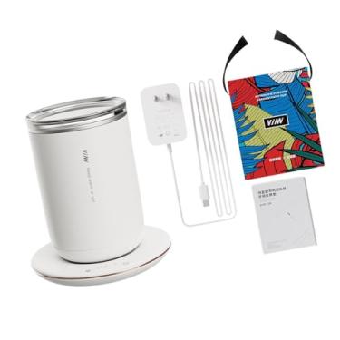 Imagem de Generic Aquecedor de caneca de café com 3 níveis ajustáveis para presentes de Natal, caneca automisturadora, copo elétrico para mistura de chocolate e, Branco